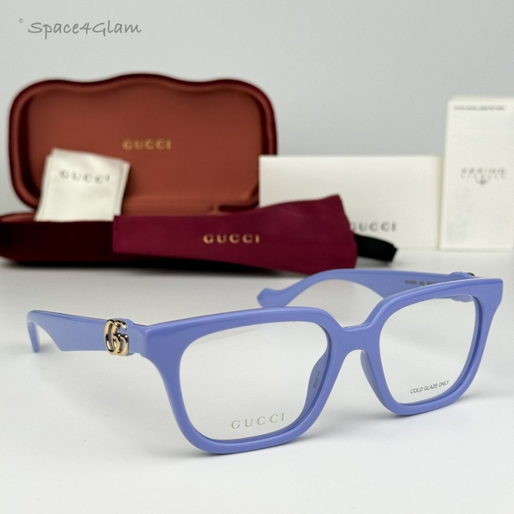 BRAND NEW Gucci GG1536O 008 Violet Women Square Eyeglasses GG 1536O